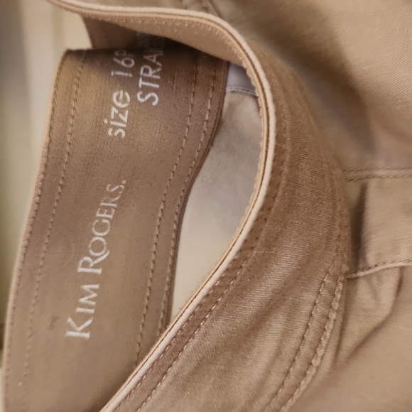 Size 16P light khaki pull on pants. Tummy control. - Picture 3 of 6